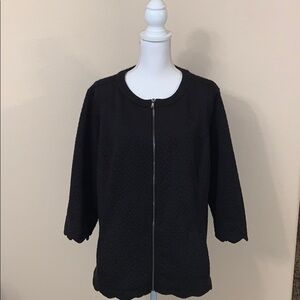 Isaac Mizrahi 3/4 sleeve zip up jacket